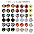 Miniatyrbild 2 av 5: Dartset, 12-pack mjuka pilar med mjuka spetsar för elektronisk darttavla med extra 42 dartflights och 100 svarta plastspetsar
