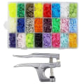 Miniatyrbilde 1 av 5: Plastknapper med trykknapptang, 460 sett 24-farger trykknapper for sying, trykknappsett for sying, klær, håndverk, bleier, smekker