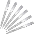 Miniatyrbillede 1 af 5: 6 stk. Diamant Neglefil i Rustfrit Stål Dobbeltsidet Neglefil Metalfiler Buffer Fingernegle Tånegle Manicurefiler Til Salon Og Hjem (5 Tommer)