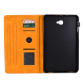 Miniatyrbillede 4 af 5: For Samsung Galaxy Tab A 10.1 (2016) T580 T585 PU-læder tablet-stand-etui med præget træ-kortholder Khaki