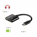 Pikkukuva 3 / 4: USB Type-C - 3,5 mm äänensovitinjohto 2-in-1 Type-C - 3,5 mm liitäntä stereokuulokkeille ja mikrofonille Aux-muunnin lataussovitin Pixel 2/2 XL/ Huaw