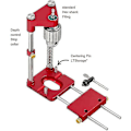 Miniatyrbillede 2 af 4: Træbearbejdningsboringslokaliseringsværktøjer - Linjeboringsguide med 1/4 hexbit til bor (Auto Portable Drill Press, 1/2 kapacitet)