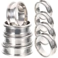 Miniatyrbillede 1 af 3: 8 stk. ring blanks rillede almindelige fingerringe rustfrit stål F