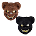 Miniatyrbillede 1 af 3: 1 par skræmmende blodige bjørnemasker til Halloween (sort brun)