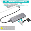 Pikkukuva 3 / 5: 4-in-1 USB-keskitin levytallennustilan kanssa M.2 Dual Protocol SSD USB Type-C -sovitin 10 Gt/s Kannettava telakointiasema PC-tietokoneelle