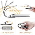 Miniatyrbilde 2 av 2: 9 LED-boklys, Gritin 3 øyebeskyttende moduser leselys boklampe (varm og kaldt hvitt lys) - trinnløs dimming, oppladbar, lang batterilevetid