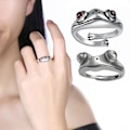 Miniatyrbillede 5 af 5: 2 stk. Frø Åbne Ringe Til Kvinder Led Stablet Ring Punk Ring Til Jul
