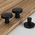 Miniatyrbilde 5 av 5: 10-pak matte sorte skap knotter runde sorte knotter - 1,27 tommers sopp kjøkkenskap knotter solide sorte knotter for kjøkkenskap, kommodeskuffer