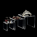 Miniatyrbillede 5 af 5: Akryl Display Risers Stativ Sæt Af 3 Mellem Lav Profil Trinvis Til Udstilling