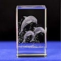 Miniatyrbillede 1 af 2: Krystalglas Delfin Ornament Model, 3D Laser Etched Krystal Delfin Figur