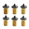 Miniatyrbillede 1 af 5: 6 stk. VORON/MK3S Printer V6 PTFE-belagt Messingdyse 0.2/0.3/0.4/0.5/0.6/0.8mm 3D Printer Dyser