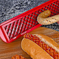 Miniatyrbillede 4 af 5: Hotdog-skæreværktøj - 10 tommer - Rødt-sikkert rustfrit stål