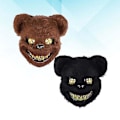Miniatyrbillede 3 af 3: 1 par skræmmende blodige bjørnemasker til Halloween (sort brun)