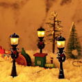 Miniatyrbilde 4 av 5: 4 stk. Mini Julelyktstolpe Toglampe Miniatyr Gatelampe Dekorative Lys for DIY Landsbygang