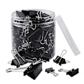 Miniatyrbillede 2 af 5: 90 stk. sorte mappe universelle binder clips sorte papir klemmer papir klemme arrangør metal clips papir binder clips