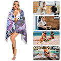 Miniatyrbild 3 av 4: a131 Mew-two Stor Strandhandduk Ultra Mjuk Dubbelsidig Hög Absorberande Duschhandduk Snabbtorkande Handduk för Sandstrand wrxc131