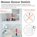 Miniatyrbillede 3 af 5: Opgrader Tuya Zigbee Millimeterbølge Menneskekrops Induktionskontakt Vægafbryder Enkeltleder Kontakt Magnetisk Hold EU Tryk