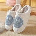 Miniatyrbillede 1 af 3: Smiley Face Tøfler til Kvinder - Smilende Tøfler - Happy Face Tøfler - Retro Smiley Face Bløde Plys 42-43 Blue
