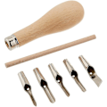 Miniatyrbilde 1 av 5: Lino Block Cutting Rubber Stamp Carving Med 5 Blade Wood Håndtak Trykkfremstilling Carving Set