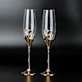 Miniatyrbilde 2 av 5: 2 stk/sett Bryllup Krystall Champagne Glass Gull Metall Stativ Fløyter Vinglass Goblet Fest Elskere Valentinsdag Gaver 200ml