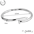 Miniatyrbillede 2 af 5: Moderne armbånd i rustfrit stål til par - Åbningsarmbånd i titanium til kvinder og mænd