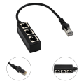 Miniatyrbilde 3 av 3: Splitter 1 hann til 3 hunn Lan Ethernet nettverkskabeladapter