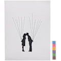 Miniatyrbillede 1 af 3: Fingeraftryk Ballon Lærred Bryllup Gæstebog Alternativ Vi