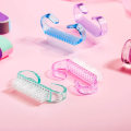 Miniatyrbillede 4 af 5: 4 stk. håndterede neglebørster, neglebørste, rengøringsbørste, neglebørster 2,6 x 0,5 x 1,4 tommer (blå, grøn, pink, lilla/blå, grøn, pink, lilla)