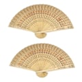 Miniatyrbillede 1 af 5: 2x Dame Træ Sandeltræ Hånd Vifte Bryllup/ Fødselsdage Fester