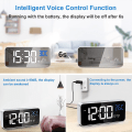 Miniatyrbillede 4 af 5: Digital vækkeur, LED digitalt ur Digital vækkeur Temperatur/snooze/2 alarm/12/24 timer/USB opladningsport/16 musik (sølv)