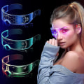 Pikkukuva 1 / 5: 3 kpl Led-visiirilasit, 7 väriä 5 tilaa Futuristisilla laseilla Cyberpunk Light Up -lasit Luminous Glasses