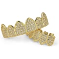 Pikkukuva 3 / 3: 18k kullattua makro Pave Cz Iced-out Grillz ylimääräisillä muovauspalkeilla