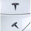 Miniatyrbilde 5 av 5: 3xmatte Svart T-logo Huv Bagage Ratt Mærke For Tesla Model Y