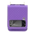 Miniatyrbilde 4 av 5: Lanyard skinnveske kompatibel med Samsung Galaxy Z Flip 3 Z Flip 4 med kortholder støtsikker crossbody Purple
