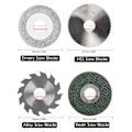 Miniatyrbilde 2 av 5: Motorsagbladsett 4 stk: 63 mm harpiksblad  60 mm smaragdblad  63 mm HSS-blad  63 mm legeringsblad