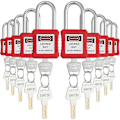 Miniatyrbillede 3 af 5: Lockout Tagout Låsesæt, 10 stk. Sikkerhedshængelåse, Lock Out Tag Out Sikkerhedshængelåse til Elektrisk Lockout Tag Out