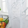 Miniatyrbillede 3 af 3: Marmor Mønster Vindue Gardin Sheer Divider Panel Halv-sort-out Vindue