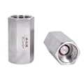 Miniatyrbilde 3 av 3: 1/8 tommer; 1/4 tommer; 3/8 tommer; 1/2 tommer; 3/4 tommer; 1 tommer; Bsp Npt hunn-hann gjenge enveis tilbakeslagsventil ikke-retur inline 304 rustfritt stål Female BSP SS316