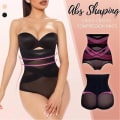 Miniatyrbillede 3 af 5: Dame Rumpeforstærker Shapewear Højtaljede Trusser Dobbelt Mavekontrol Knickers Taljetræner Body Shaper Beige M