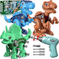 Miniatyrbild 1 av 5: Dinosaurie Leksaker För 3 4 5 6 7 8 Åriga Pojkar, Ta Isär Dinosaurie Leksaker För Barn 3-5 5-7 STEM Konstruktion Bygg Leksaker Med Elektrisk Borr, Fest