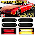 Pikkukuva 2 / 5: 4x Led Sivuvalolamppu Savustettu Lasi Etu Taka Vilkkuvalot Vilkkulamppu Yhteensopiva Mazda Mx-5 Mx5 Miata 1990-2005