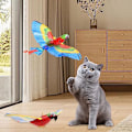Miniatyrbild 2 av 5: Flygande fågel kattleksak, simulerad fågel interaktiv kattleksak för inomhuskatter Parrot with sound [without battery]