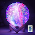 Miniatyrbilde 1 av 5: Månelampe Lava Lampe Nattelys Galaxy Lampe 16 LED Farger Med Tre Stativ & Fjernkontroll/berøringskontroll Og USB Oppladbar Gave Til Jenter Gutter