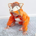 Miniatyrbilde 3 av 5: Unisex Dyredrakt Vinter Høst Flanell Hettegenser Romper F Leopard 80CM