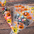 Miniatyrbillede 5 af 5: Halloween Cellophane-poser - 100 stk. græskarformede slikposer