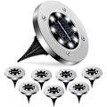 Miniatyrbillede 1 af 5: 8 stk. Solcellelampe til udendørs brug i haven - Indbyggede solcellelamper - Udendørs solcellelamper til landskab, sti, græsplæne, trapper, terrasser, trapper