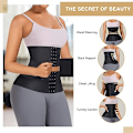 Miniatyrbillede 3 af 4: Taljetræner til kvinder 3 segmenteret timeglas underbust body shaper med 3 stålknopper og M