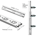 Miniatyrbilde 5 av 5: Kinlink 1 par 16 tommers skuffeskinner, 3-delt full extension