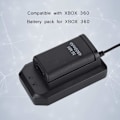 Miniatyrbillede 3 af 5: Xbox 360 Controller Kit, 2*4800mAh Batteri USB-opladningskabel+opladningsbase