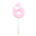 Pikkukuva 1 / 2: Vauvan syntymäpäiväkakun koristelu numero 6 kynttilät, vaaleanpunainen (Numero 6, Vaaleanpunainen) Pink Love Candle 6
